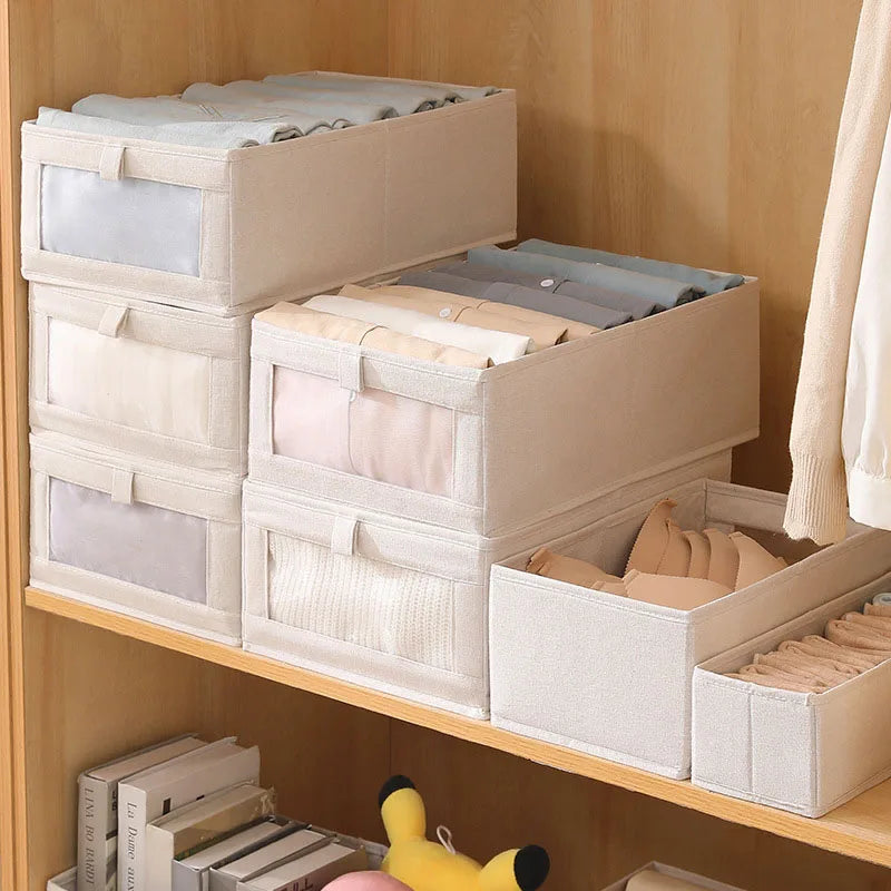 Visible Wardrobe Storage Organizers Cabinet Drawer Clothes Storage Box for T-Shirts Jeans Underwear Pants Organizer Box